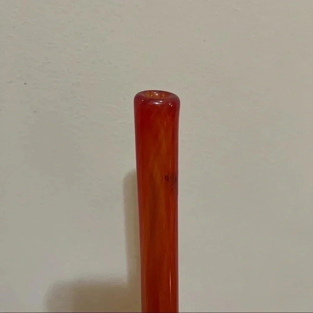 Vilniaus Stiklo Studija Art Glass Tall Vase Lithuania EUC Gorgeous Red Orange - Picture 5 of 9